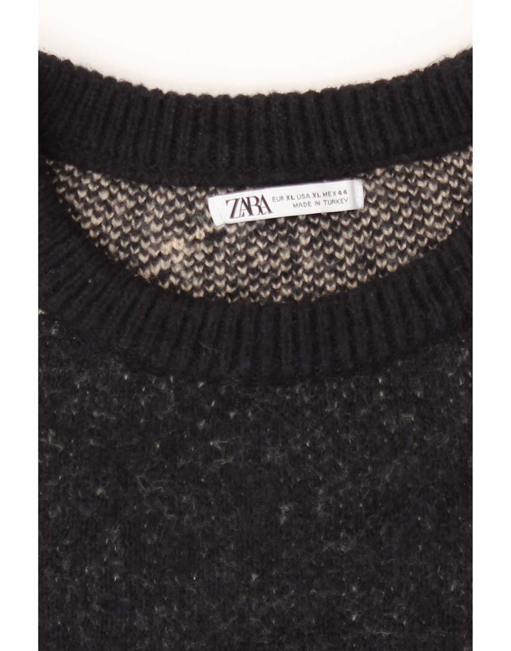Pulover pentru bărbați Zara, cu gât crew, XL, cu dungi negre
