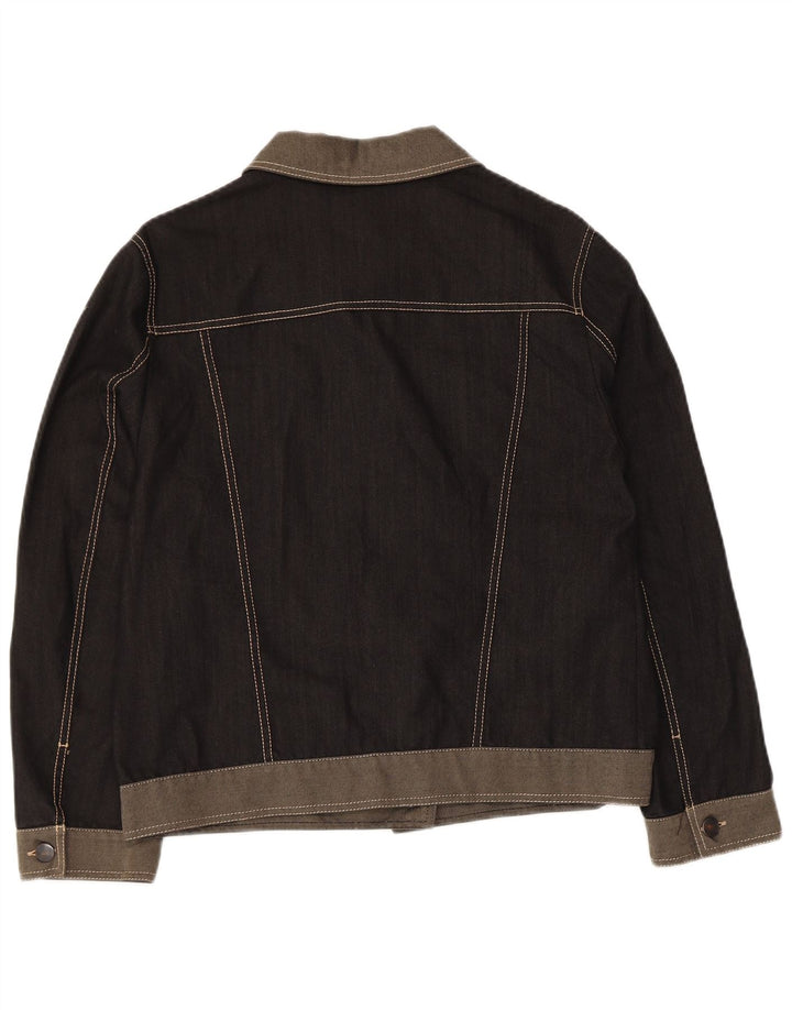 CARLA FERRONI Jachetă de blugi pentru femei UK 14 Medium Black Colorblock Bumbac