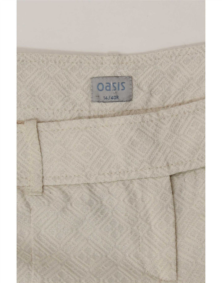 Bermude Oasis pentru femei UK 14 Medium W32 Bumbac geometric alb