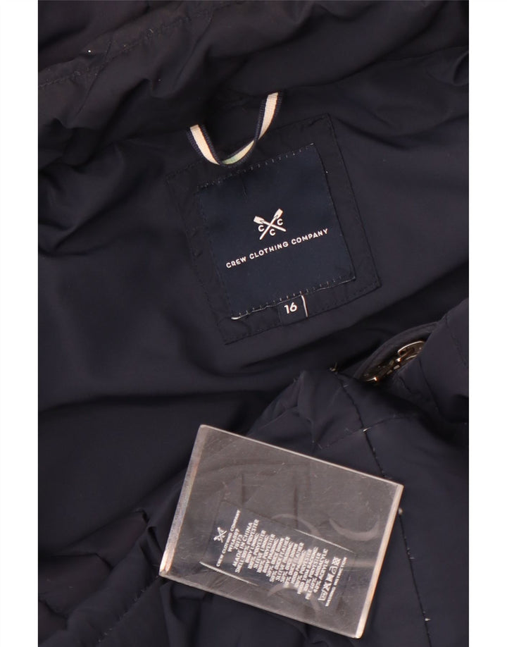 Crew Clothing Jachetă căptușită cu glugă pentru femei UK 16 Poliester mare bleumarin