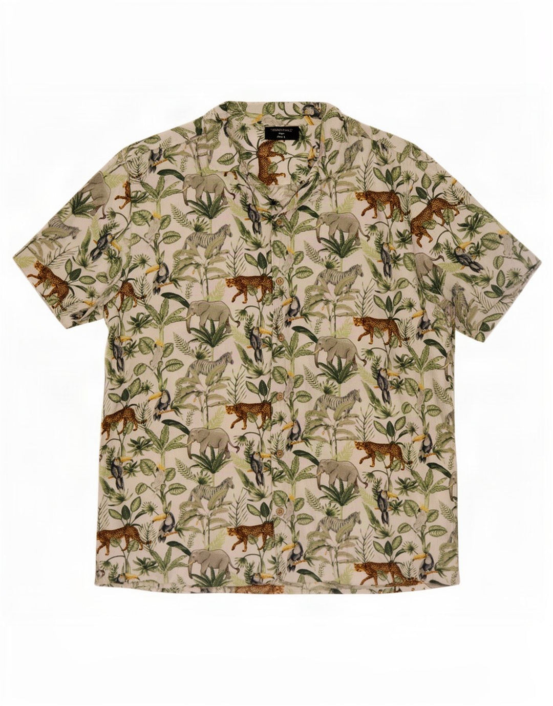 Cămașă cu mânecă scurtă Tessentials Jungle pentru bărbați cu imprimeu animal multicolor mare