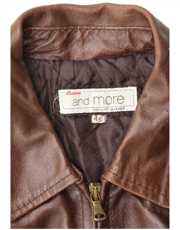 BATA AND MORE Womens Leather Jacket IT 46 Large Brown Leather