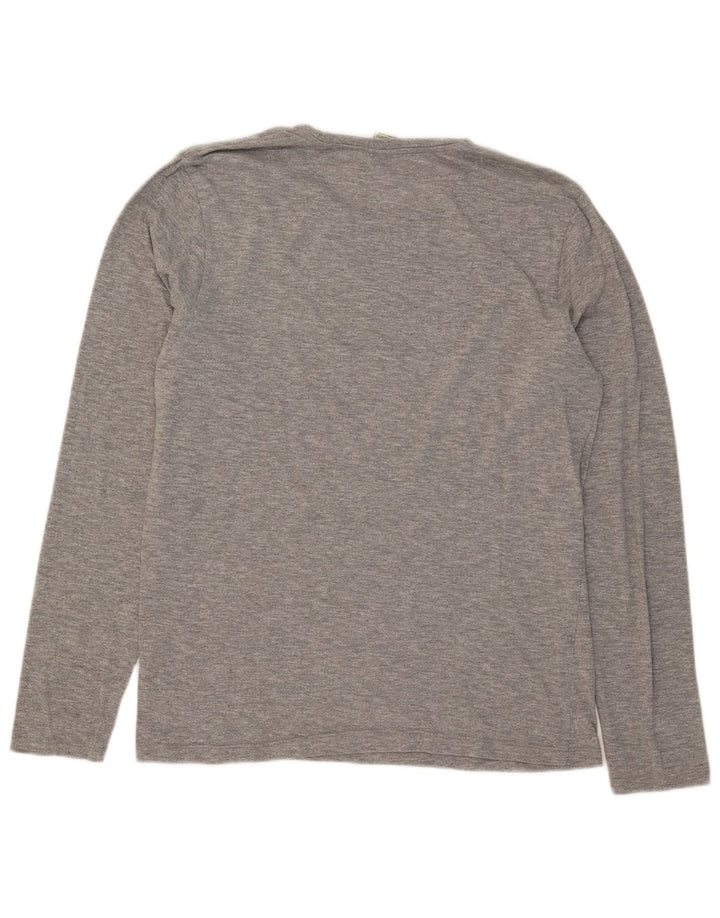Scotch & Soda Top pentru bărbați cu mânecă lungă, mare, gri din bumbac