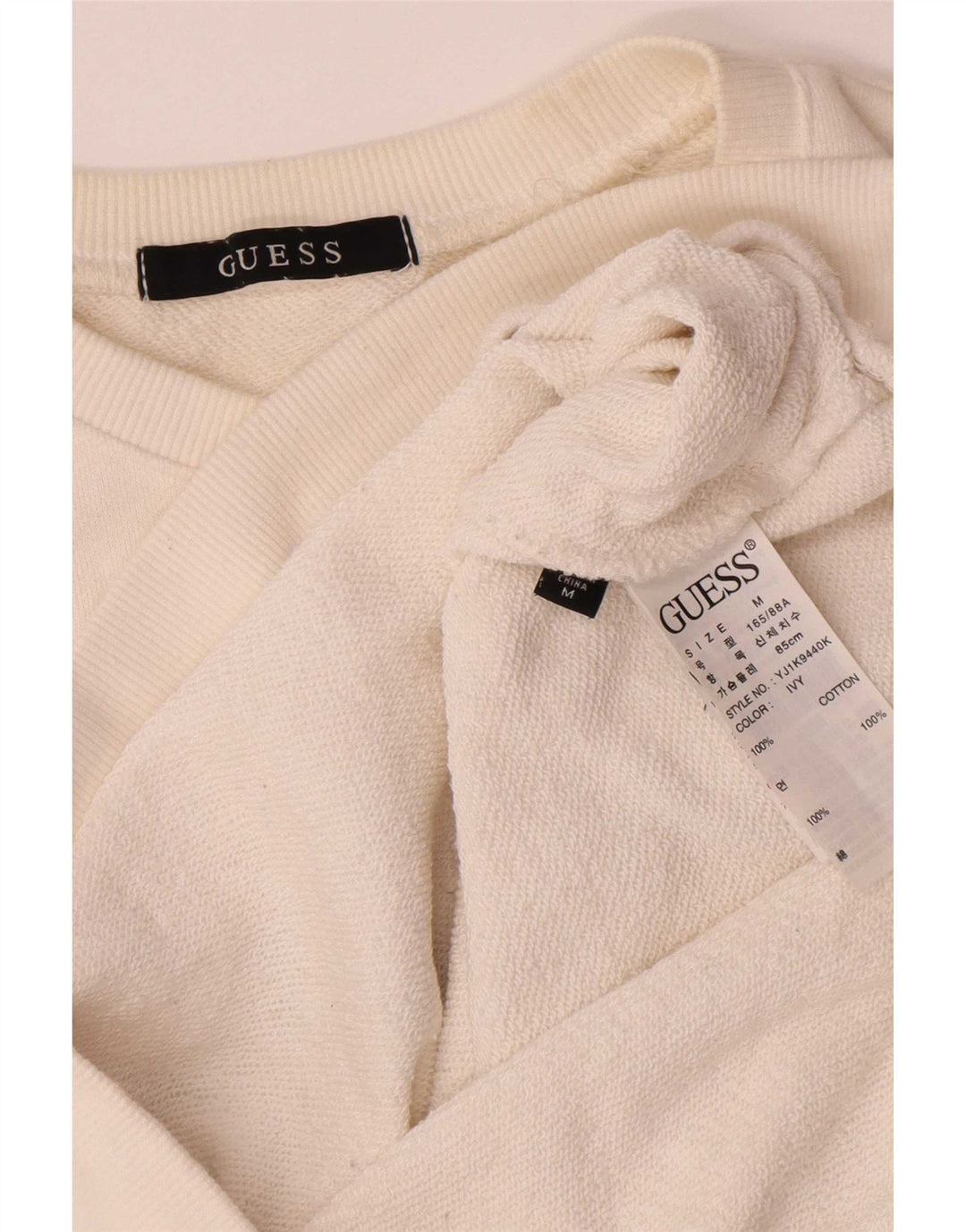 Pulover Guess pentru damă cu grafică, UK 14, bumbac alb, mediu