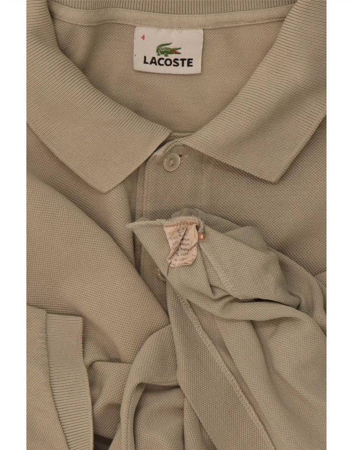 Tricou polo pentru bărbați Lacoste Mărimea 4 Bumbac Bej Mediu