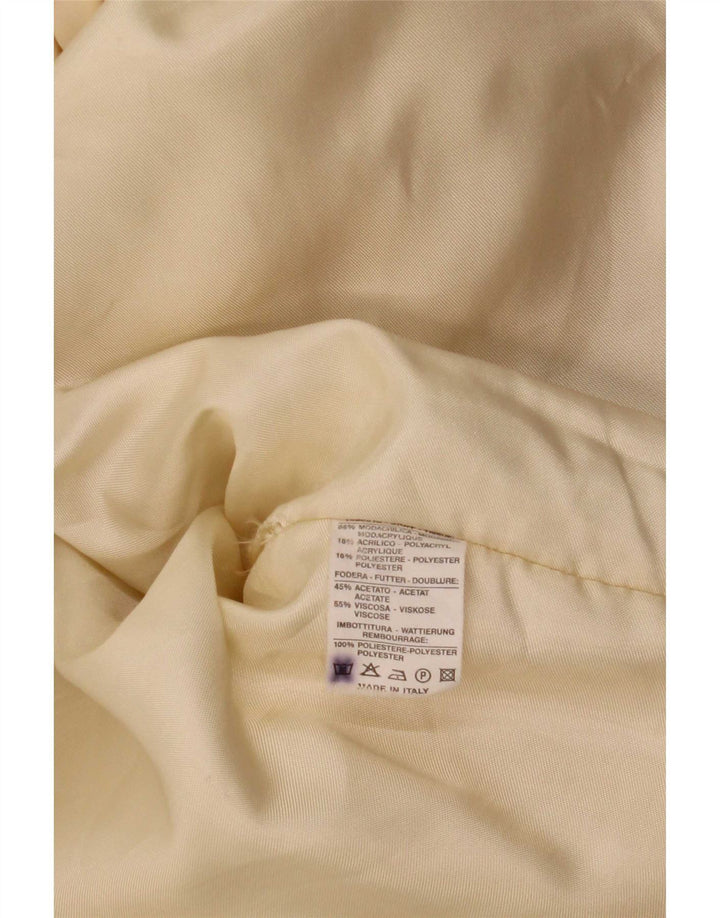 Pardesiu vintage pentru femei supradimensionat din blană artificială EU 40 Medium Bej Modacril