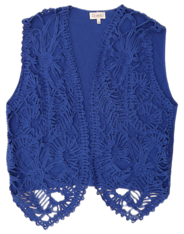 Top cardigan din croșetat fără mâneci Fiorella IT 46 Large Blue