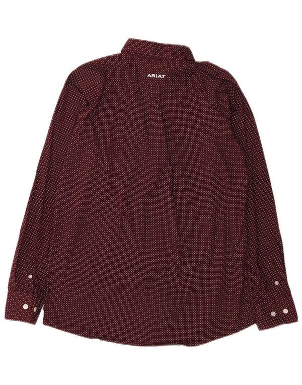 Cămașă Ariat Băieți 15-16 Ani XL Bumbac Pete Bordeaux