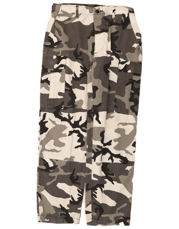 Pantaloni cargo drepți vintage pentru bărbați W32 L31 bumbac camuflaj gri
