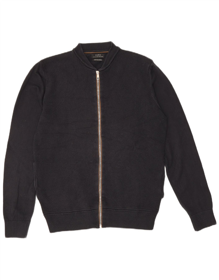 Pulover cardigan pentru bărbați Zara, mare, bleumarin, bumbac