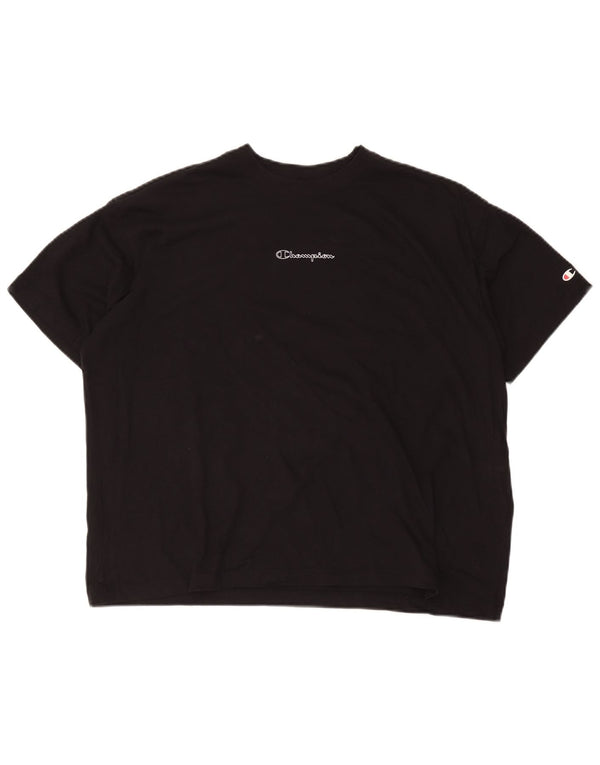 Tricou grafic supradimensionat Champion pentru femei Top UK 10 Small Black Bumbac