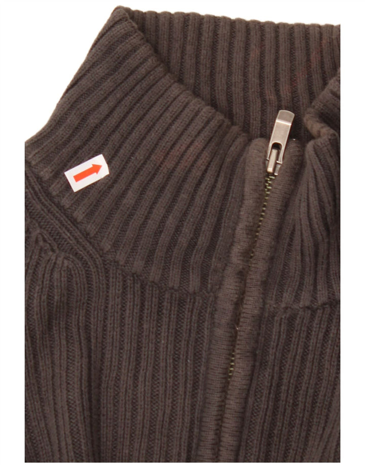 Pulover pentru bărbați CALVIN KLEIN, cu fermoar, cu gât, bumbac mare, gri