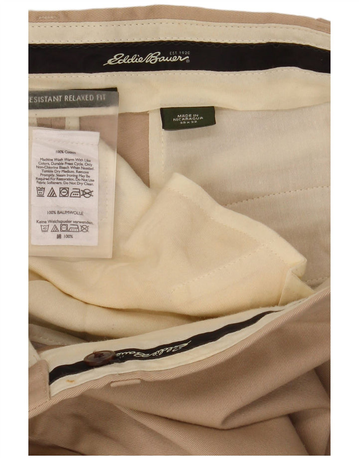 EDDIE BAUER Pantaloni chino relaxați pentru bărbați W38 L32 bumbac bej