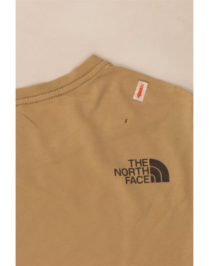 The North Face Mens Graphic T-Shirt Top Medium Beige Cotton