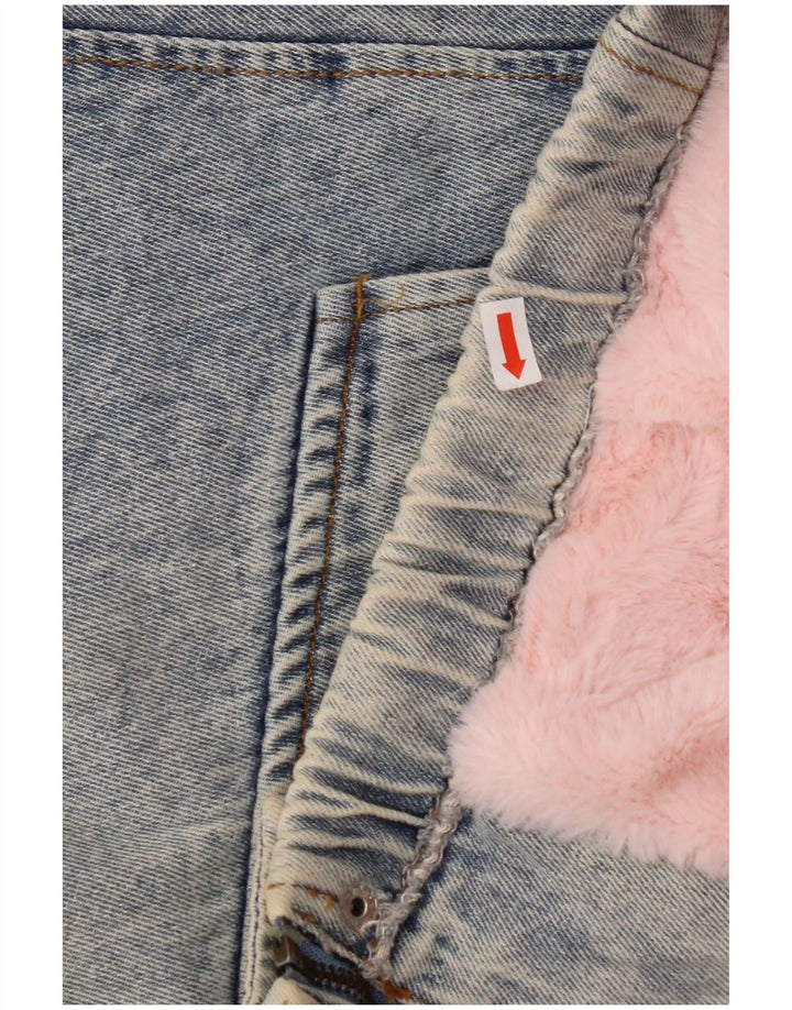 COLECȚIE NOUĂ Jachetă de denim supradimensionată pentru femei cu mâneci 3/4 UK 10 Small Blue