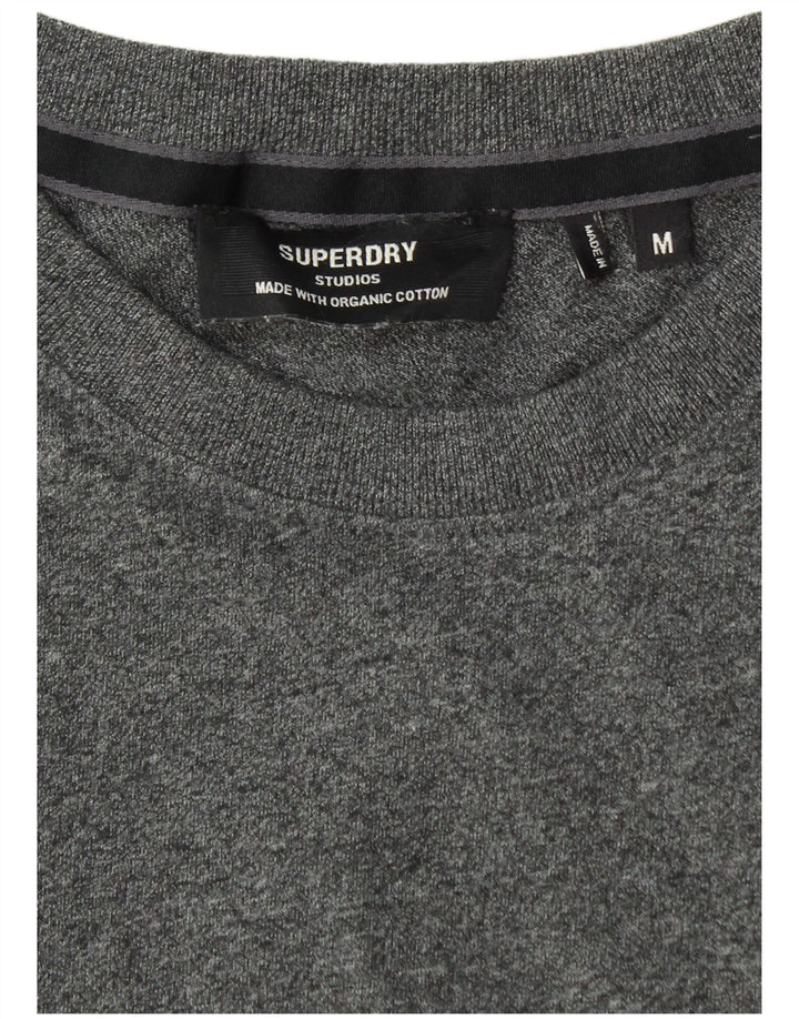 SUPERDRY Tricou Bărbați Top Medium Gri Pete Bumbac