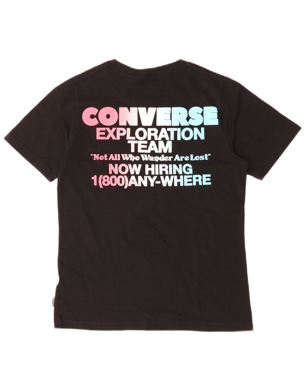 Tricou grafic Converse pentru femei Top UK 10 Small Black Bumbac