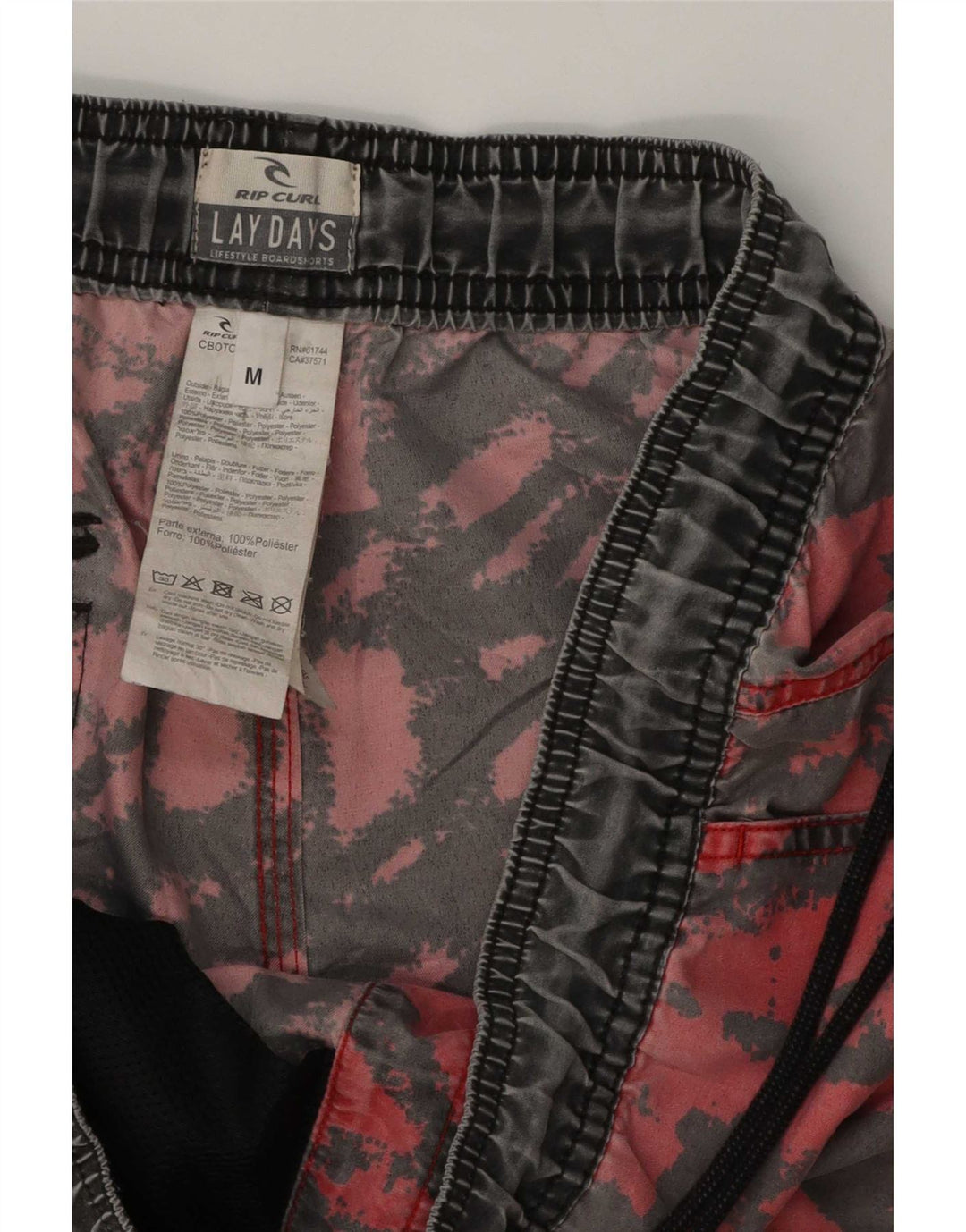 Pantaloni scurți de înot Rip Curl pentru bărbați, cu model abstract, poliester roșu mediu