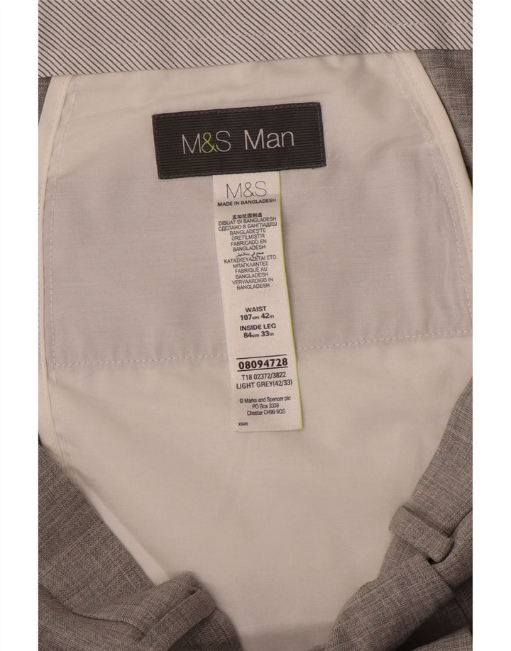Marks & Spencer Pantaloni drepți pentru bărbați L42 L33 Poliester gri