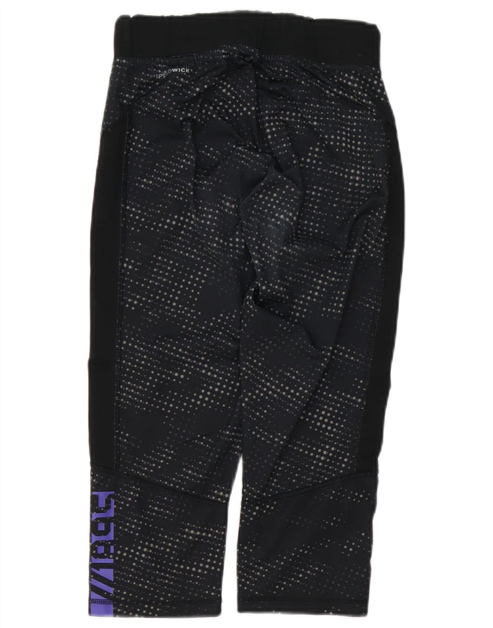 Leggings Capri grafic REEBOK pentru femei UK 8/10 Small Black Spotted