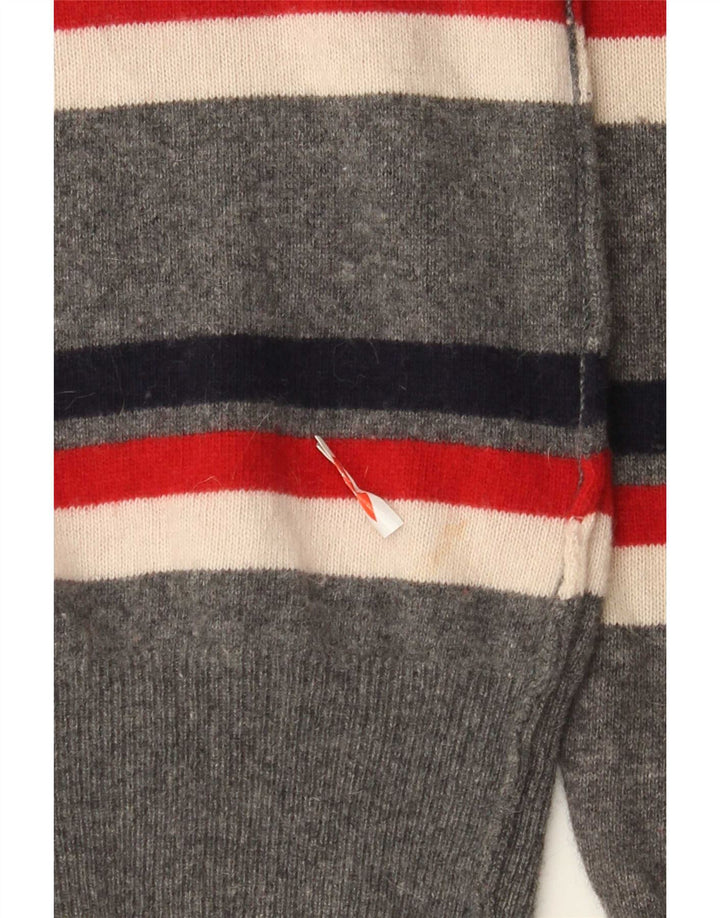Pulover cardigan grafic pentru bărbați Dolce & Gabbana Lână cu dungi gri mediu