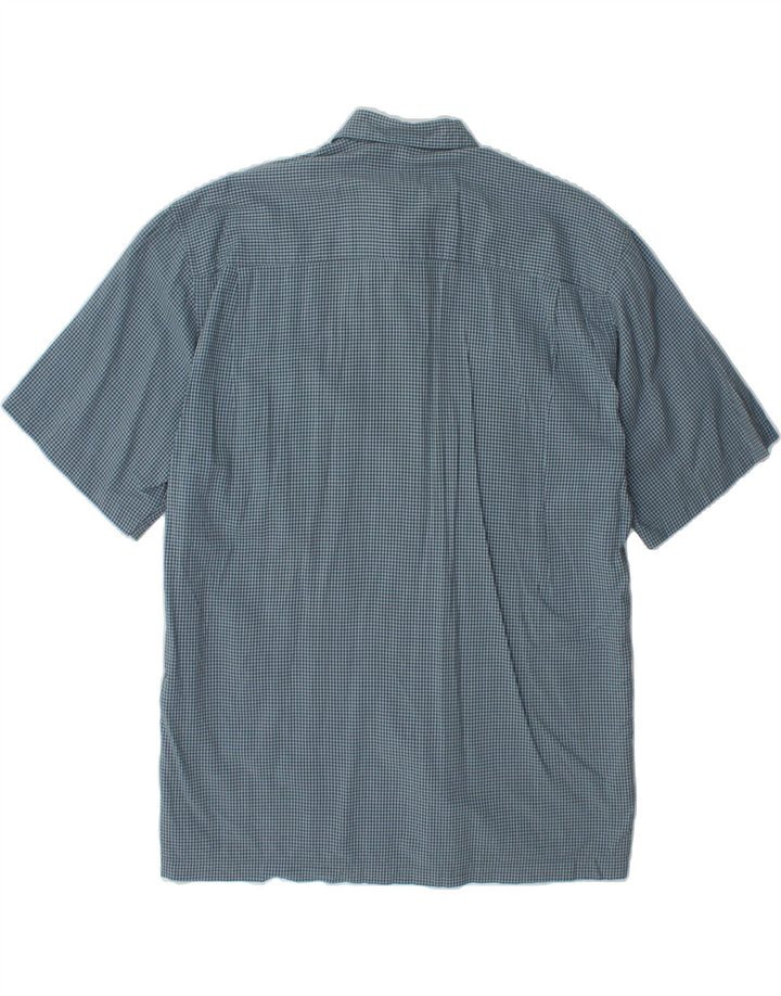 IZOD Mens Short Sleeve Shirt Large Blue Gingham Cotton Vintage Izod and Second-Hand Izod from Messina Hembry 