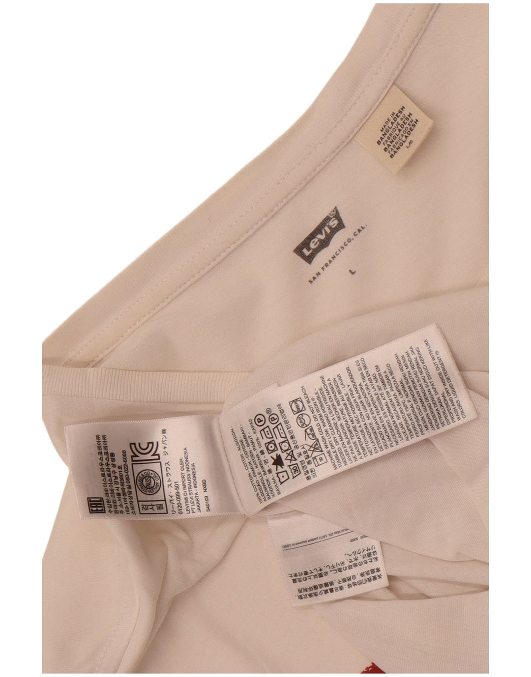 Tricou grafic Levi's pentru bărbați Top mare din bumbac alb