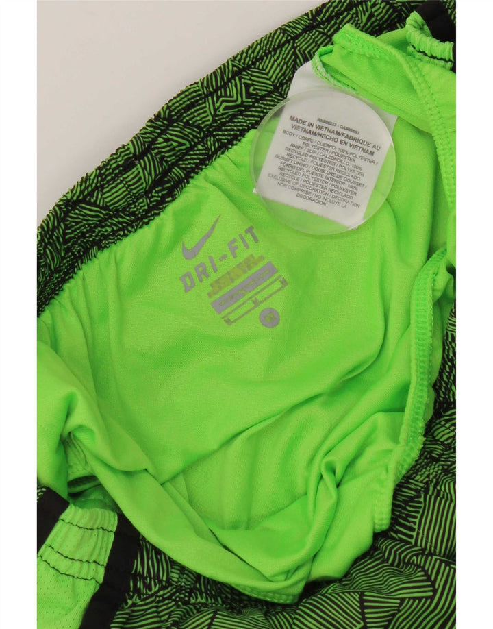 Pantaloni scurți sport Nike Dri Fit pentru femei UK 14 Medium Green Geometric Poliester
