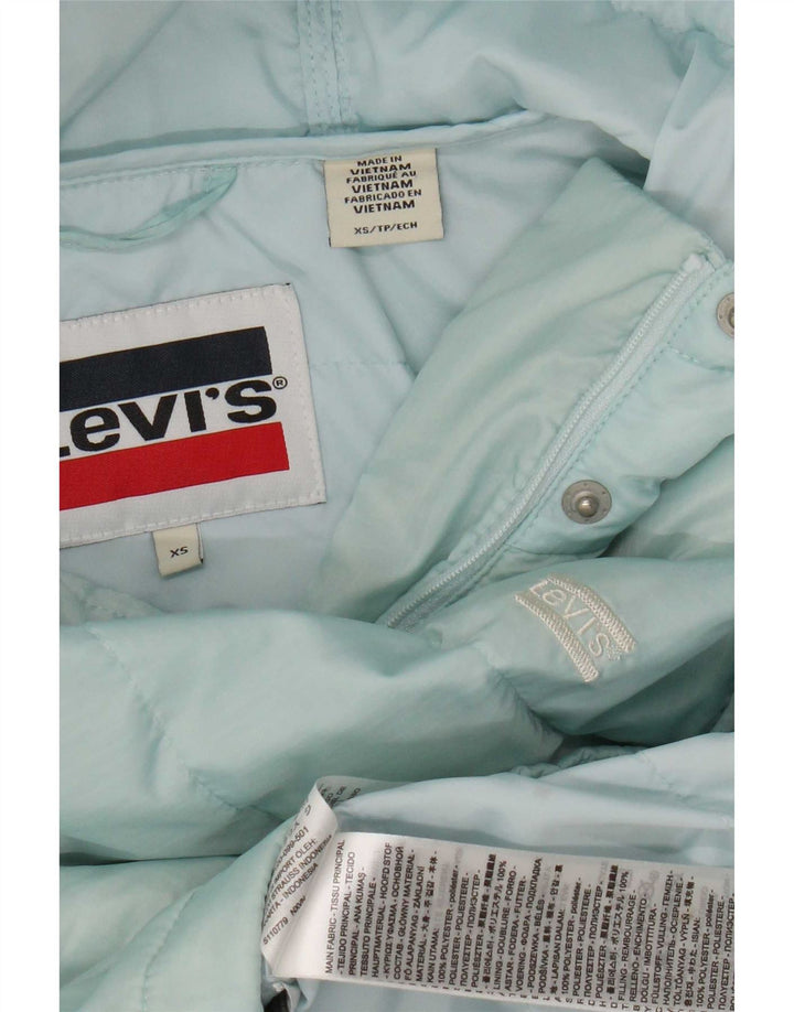 Jachetă căptușită cu glugă Levi's pentru femei UK 6 XS poliester albastru