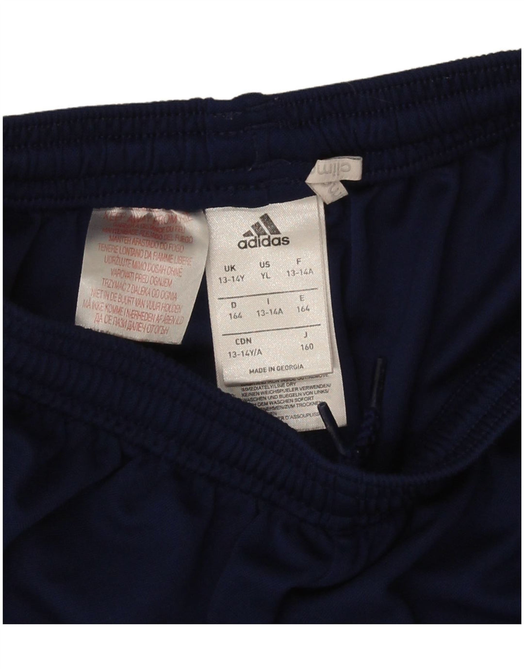 Pantaloni scurți sport Adidas Climalite pentru băieți 13-14 ani, albastru bleumarin, poliester