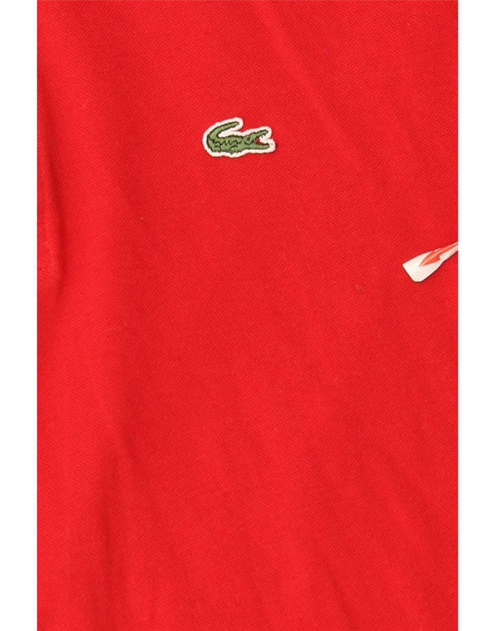 Tricou polo pentru bărbați Lacoste cu mânecă lungă, mărimea 3, bumbac roșu mic