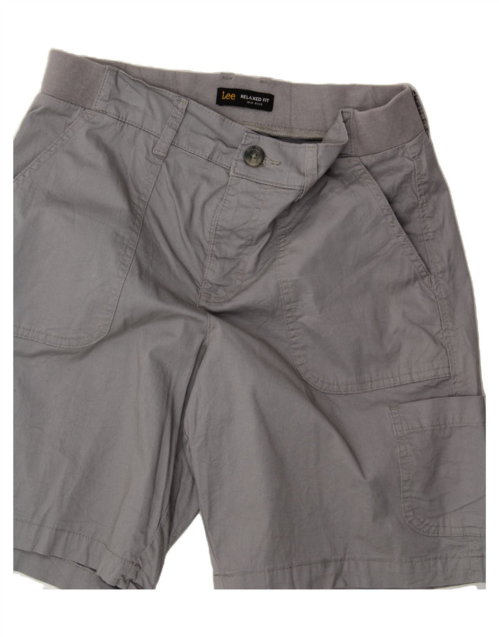LEE Womens Mid Rise Relaxed Fit Cargo Shorts US 8 Medium W34  Grey Cotton Vintage Lee and Second-Hand Lee from Messina Hembry 
