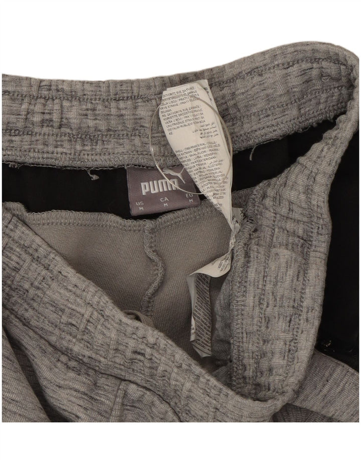Pantaloni de trening Puma pentru bărbați, bumbac color bloc, gri mediu