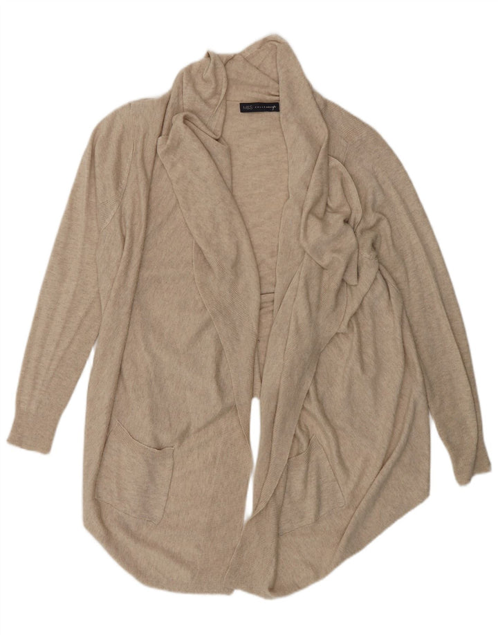 Pulover cardigan deschis supradimensionat pentru femei Marks & Spencer UK 10 Mic Bej