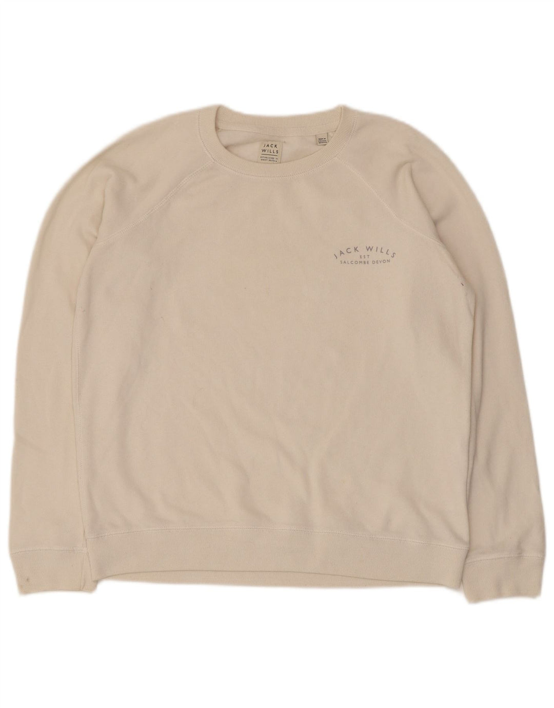 Pulover Jack Wills pentru femei, UK 14, mare, alb, bumbac