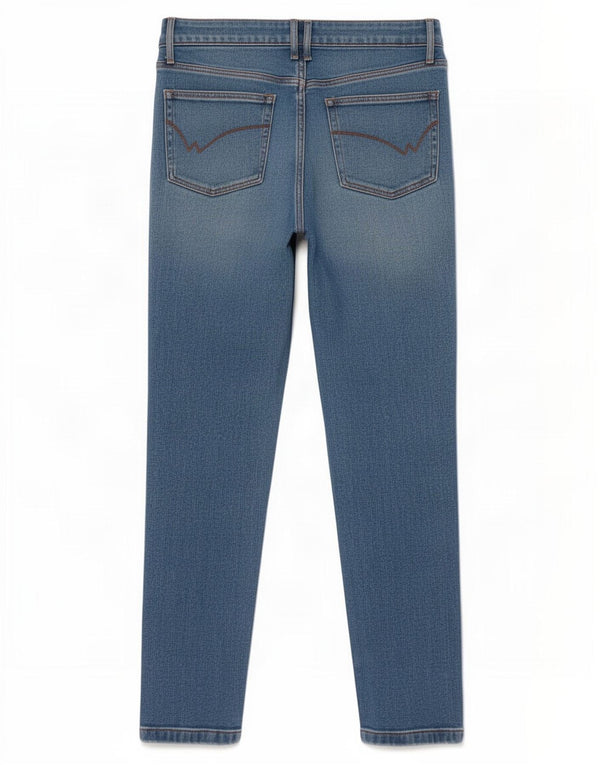 White Stuff Blugi slim pentru femei, cu tăiere relaxată, UK 12 Medium W28 L27 Blue Bumbac