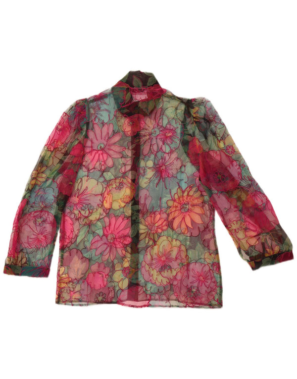 VINTAGE Womens 3/4 Sleeve Shirt Blouse EU 38 Medium Multicoloured Floral