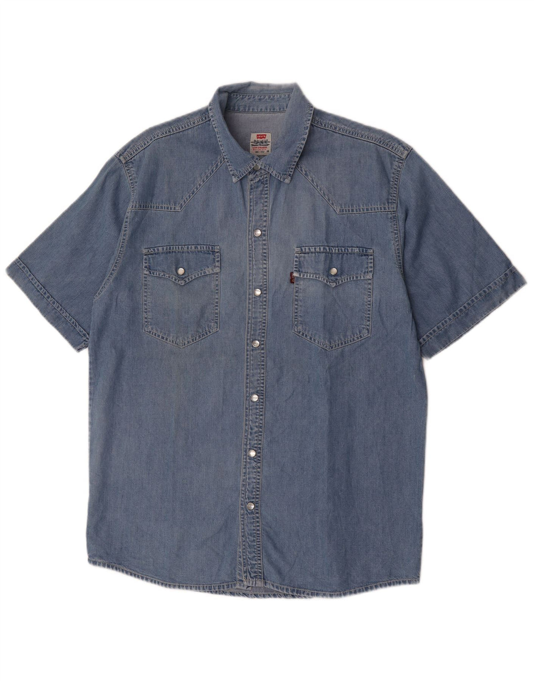 Cămașă din denim cu mânecă scurtă Levi's, albastru mediu
