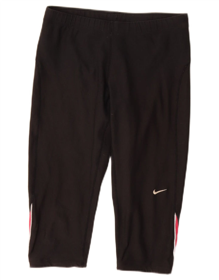Pantaloni scurti sport NIKE Dri Fit Bermuda pentru femei UK 12 Medium Black Colorblock