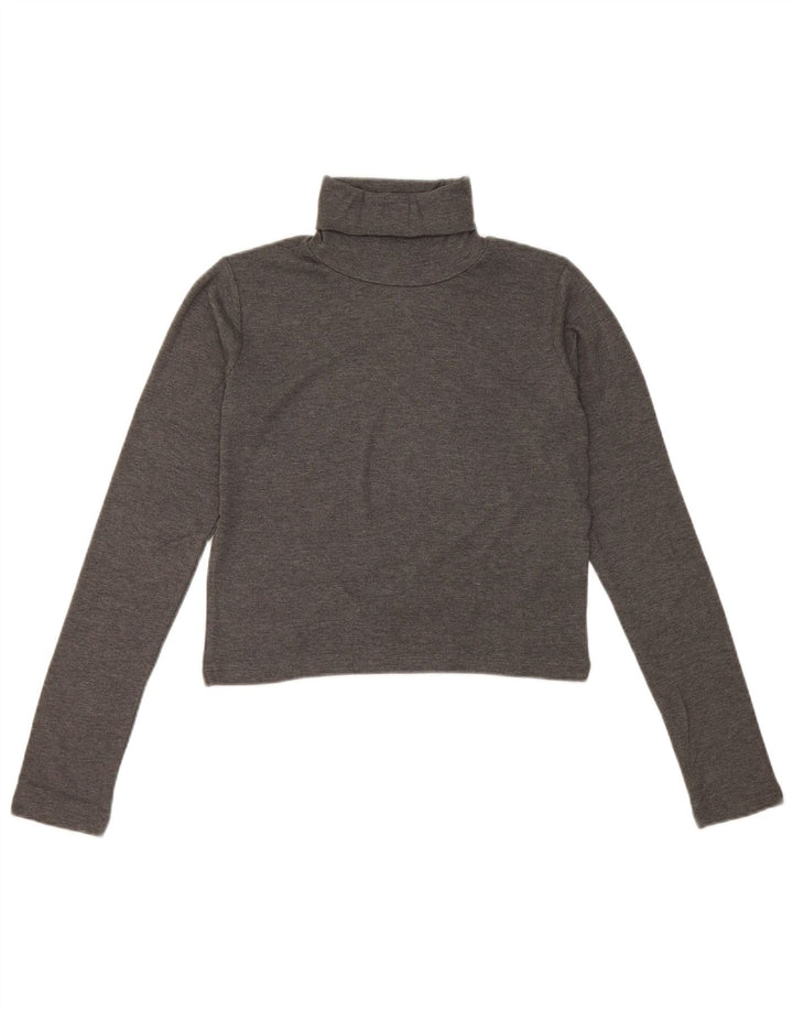 Crop Top pentru femei Zara cu mânecă lungă UK 12, gri mediu