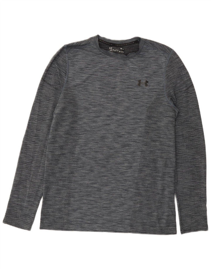 Tricou Under Armour pentru bărbați Heat Gear Top cu mânecă lungă, gri mediu pete
