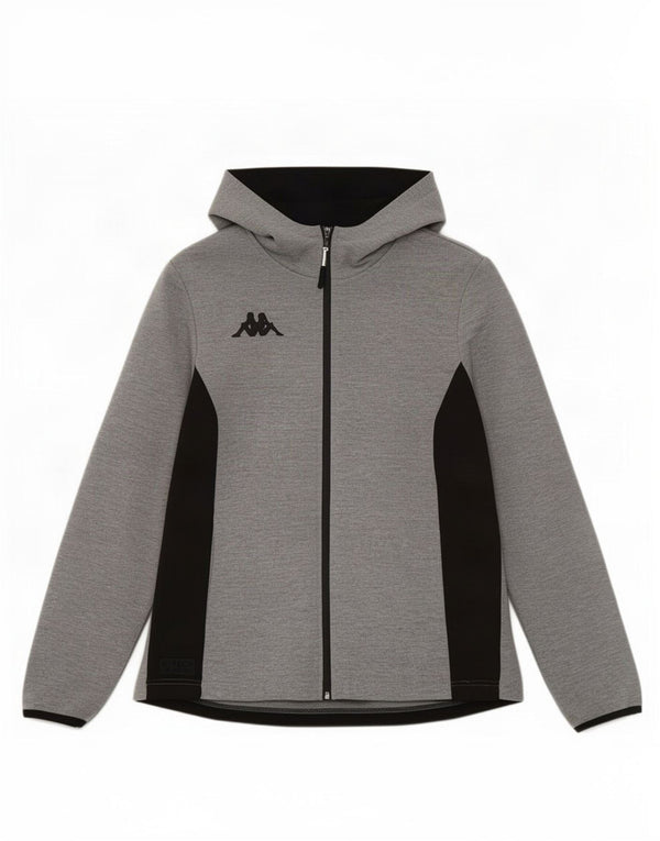 Jachetă de trening cu glugă Kappa pentru femei UK 14 Medium Gri Colorblock