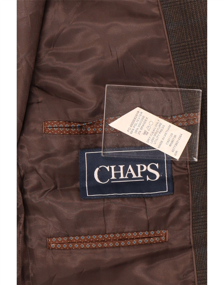 Jachetă Blazer pentru bărbați Chaps, cu 2 nasturi, UK 40, mare, maro, poliester