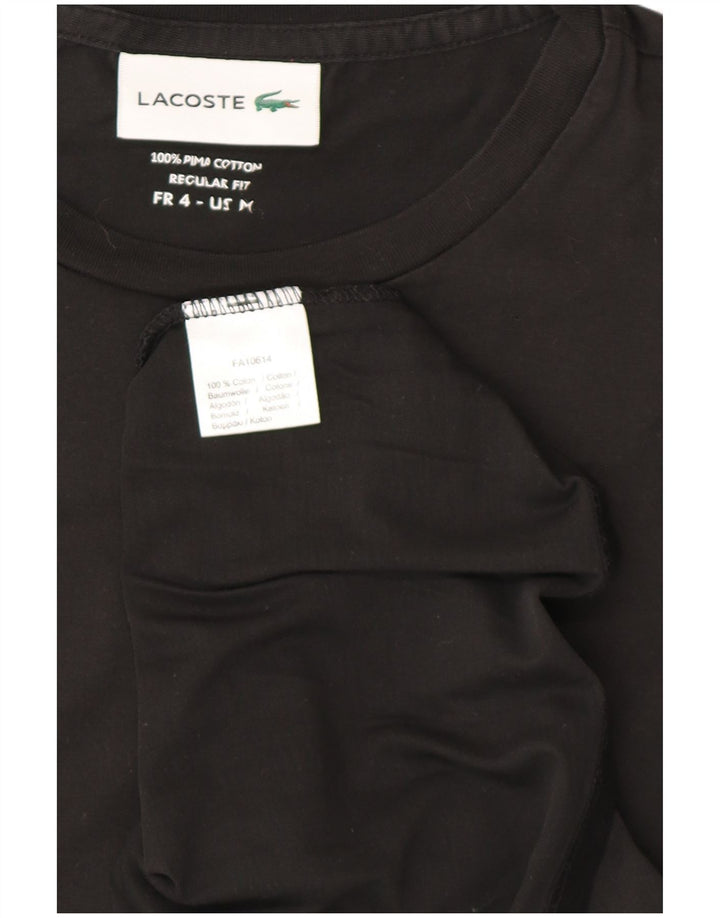 Tricou Lacoste pentru bărbați, cu croiala obișnuită, top mărime 4, bumbac mediu negru