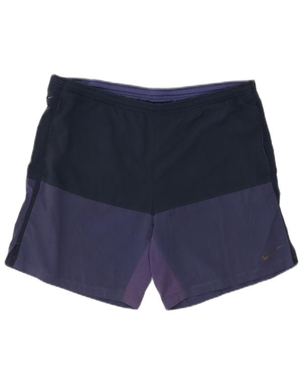 Pantaloni scurți sport Nike Dri Fit pentru bărbați, medii, albastru, poliester color bloc