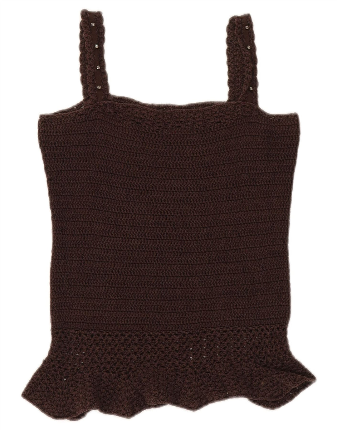 Max & Co. Crop Crochet Cami Top pentru femei UK 12 Medium Brown