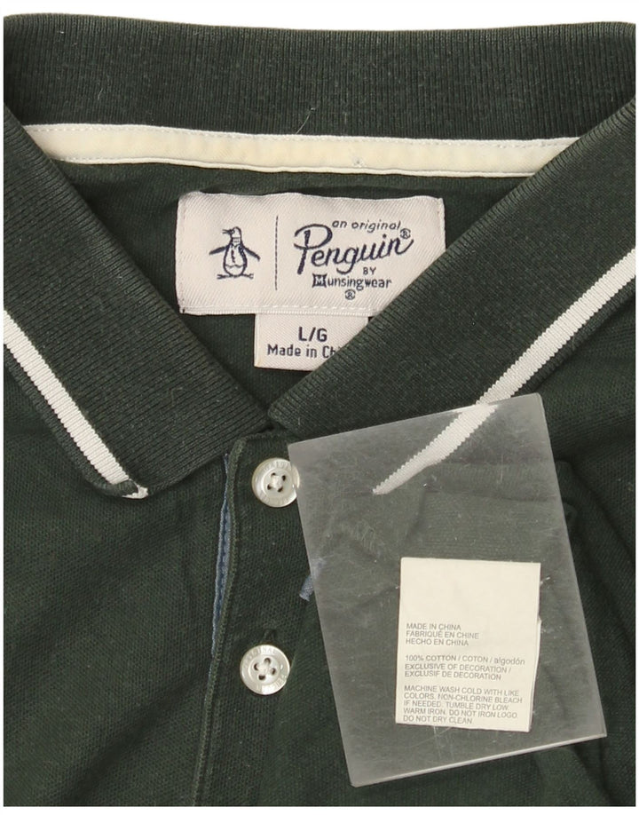 PENGUIN Tricou polo pentru bărbați, bumbac verde mare