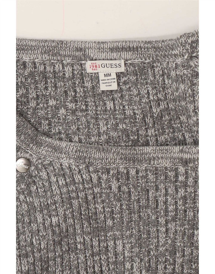 Pulover pentru femei Guess cu gât de barcă UK 14 Medium Grey Flecked