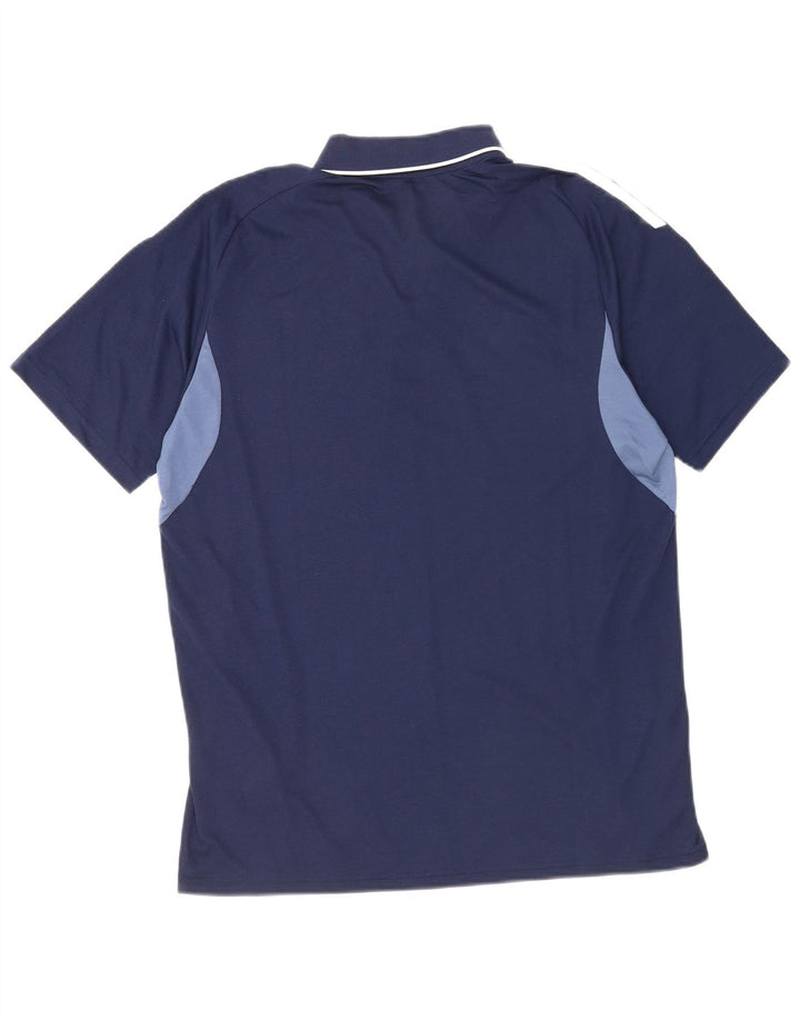 Tricou polo Adidas pentru bărbați, cu croială normală, poliester color bloc mediu, albastru marin