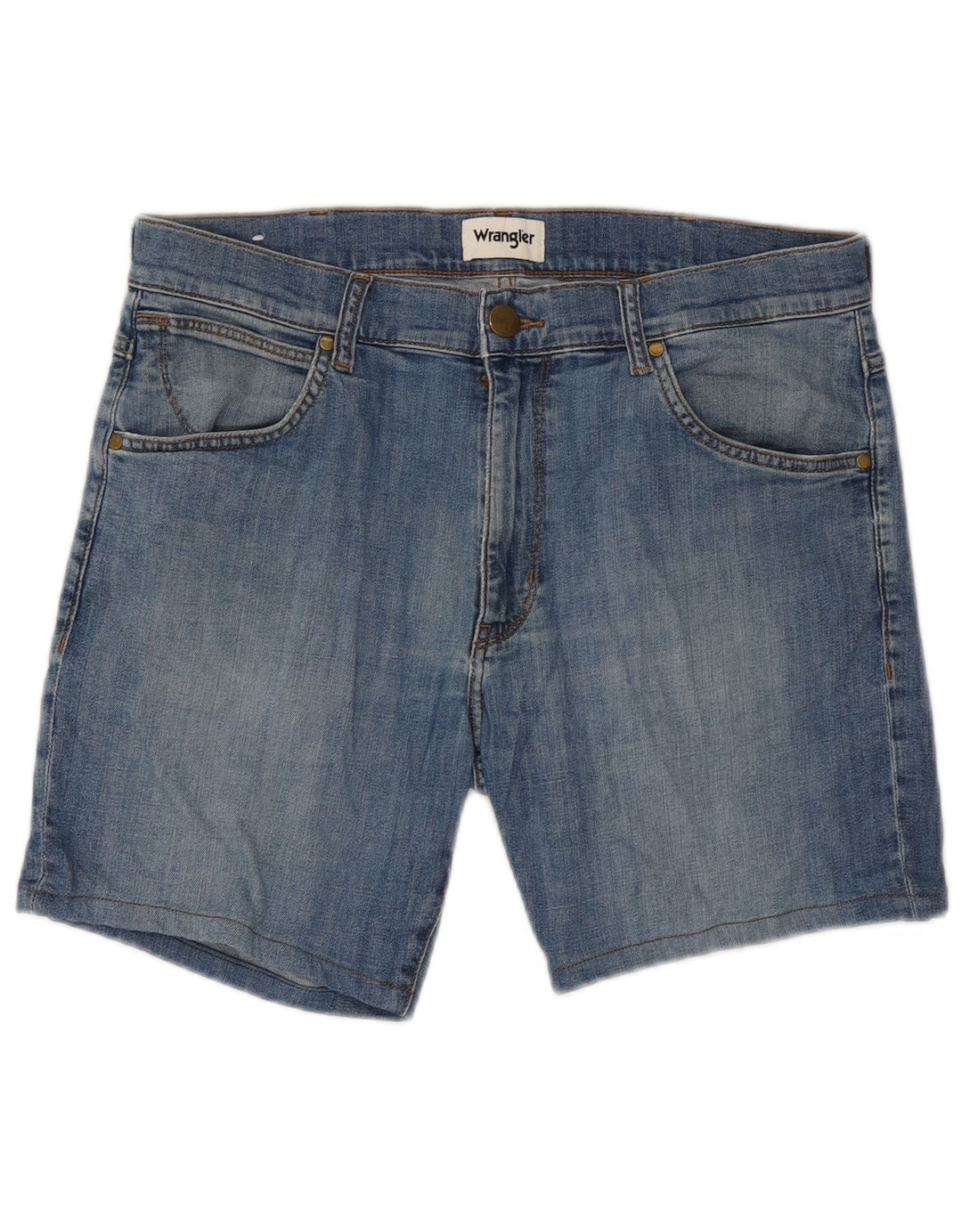 Pantaloni scurți Wrangler Larston denim pentru bărbați W34, bumbac albastru mare